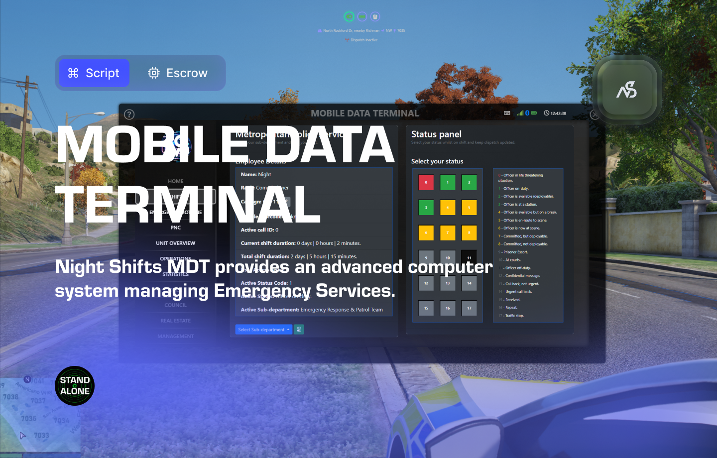 Night Shifts - Mobile Data Terminal Resource